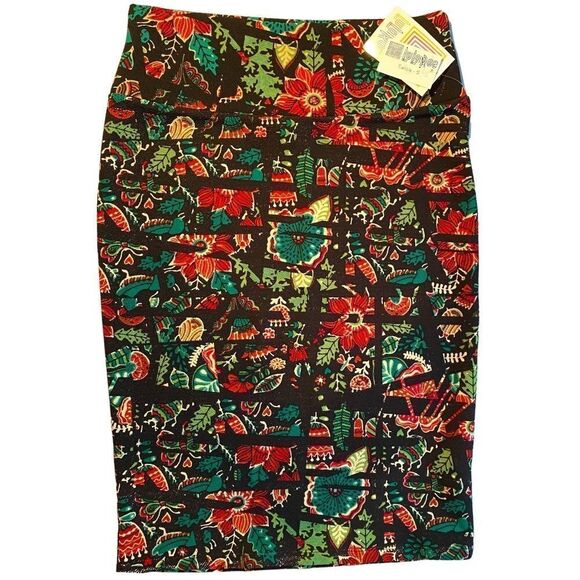 0380 LulaRoe Skirt Women Size S Brown Green Leaves Cassie NWT - Picture 1 of 5